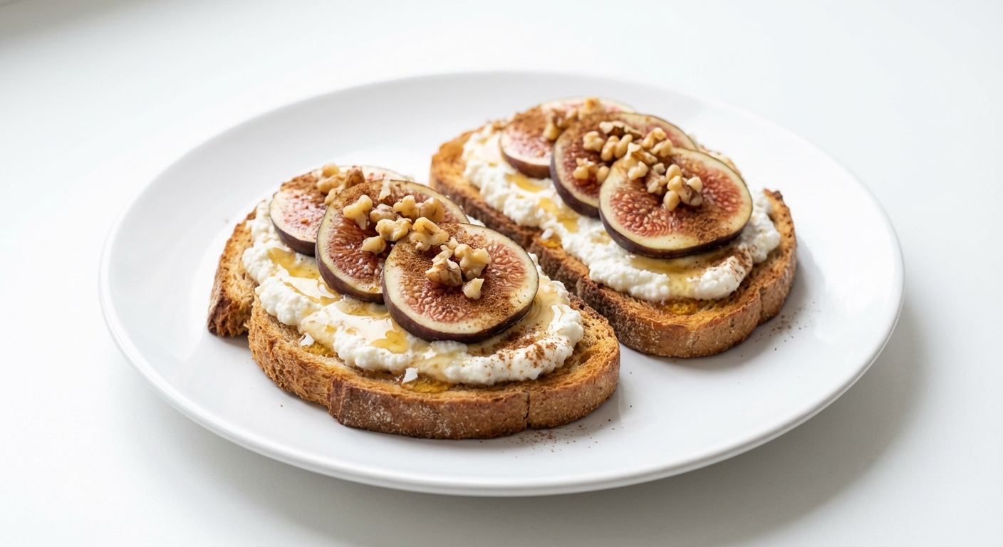 Żytnie Tosty z Ricottą, Figami i Miodem