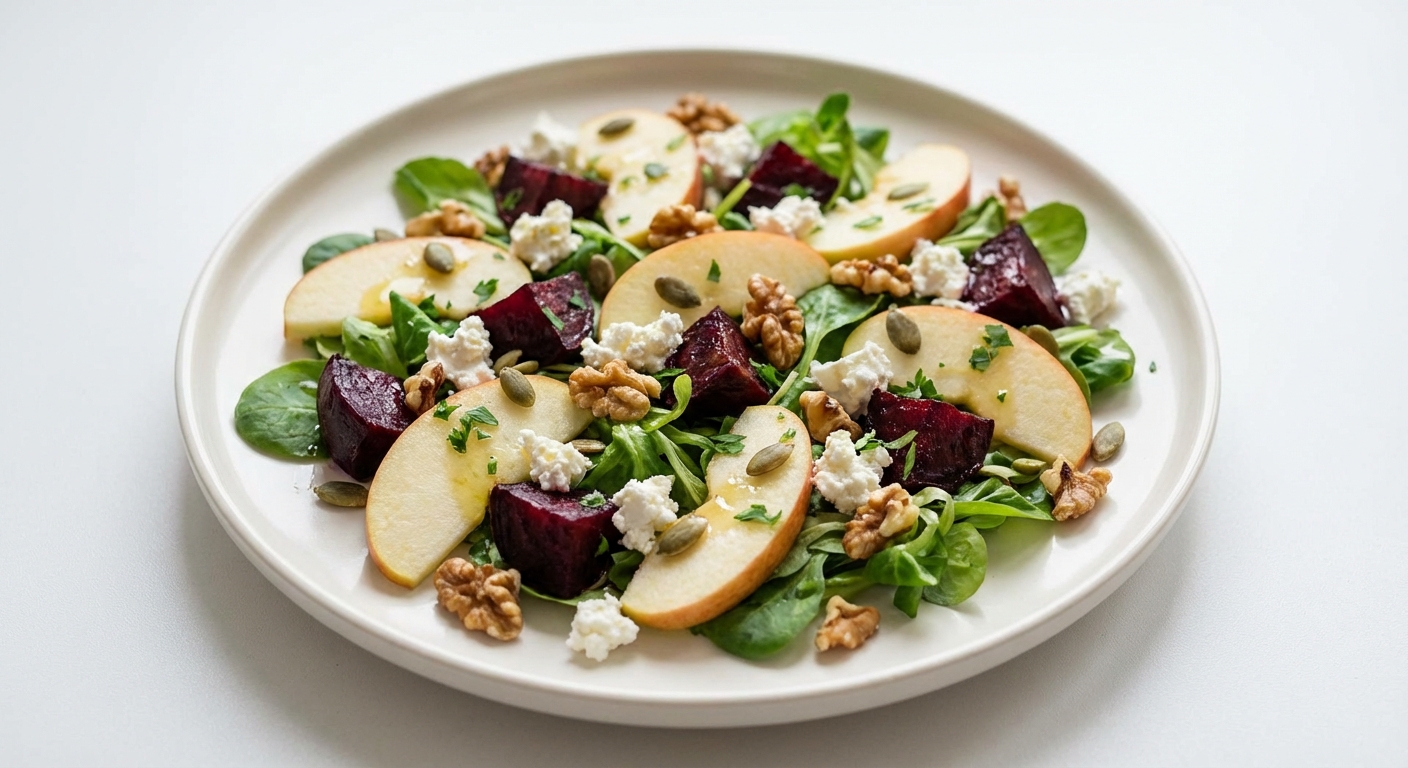 Sałatka z Burakiem, Jabłkiem i Twarogiem