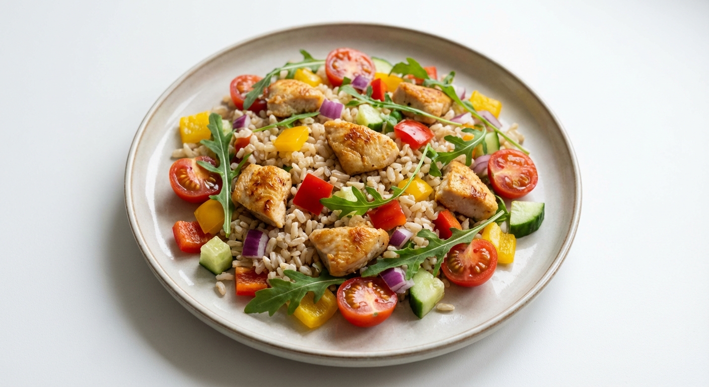 Sałatka z Kurczaka, Ryżu i Warzyw