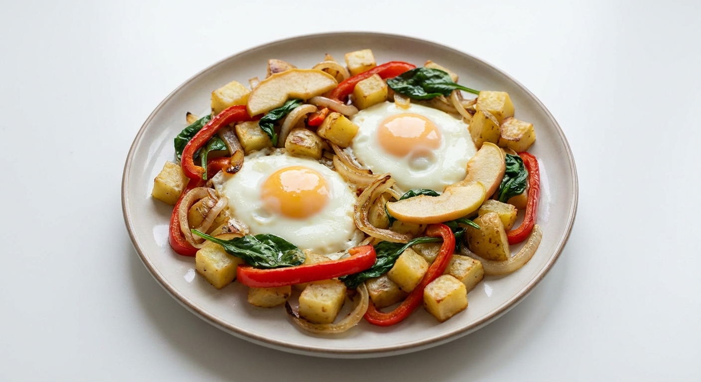 Jajka Sadzone z Pieczonymi Warzywami