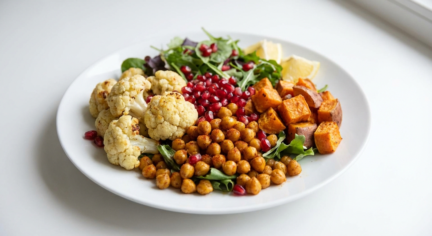 Sałatka z Kalafiora, Batata, Ciecierzycy i Granatu