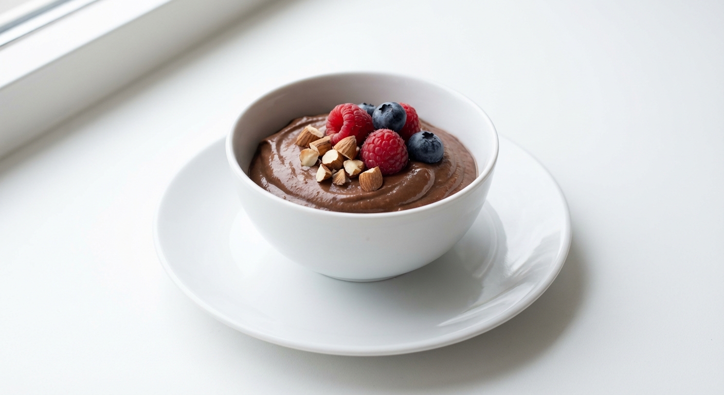 Czekoladowy Mus z Awokado, Daktyli i Miodu