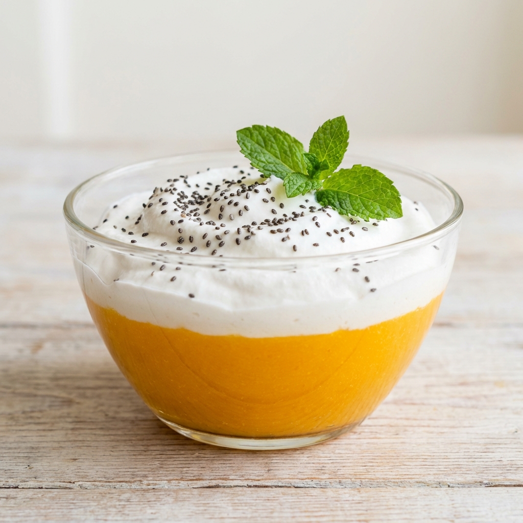 Mango Mousse with Coconut Cream & Chia