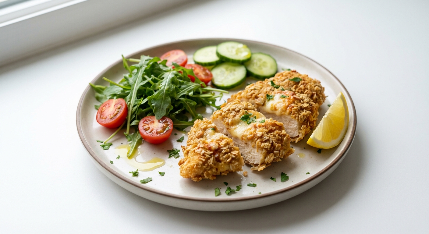 Kurczak w serowej panierce owsianej