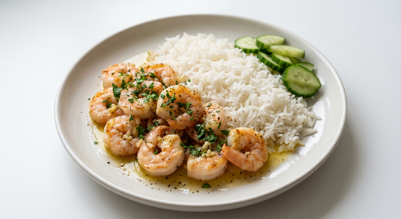 Krewetki z czosnkiem, cytryną i pietruszką