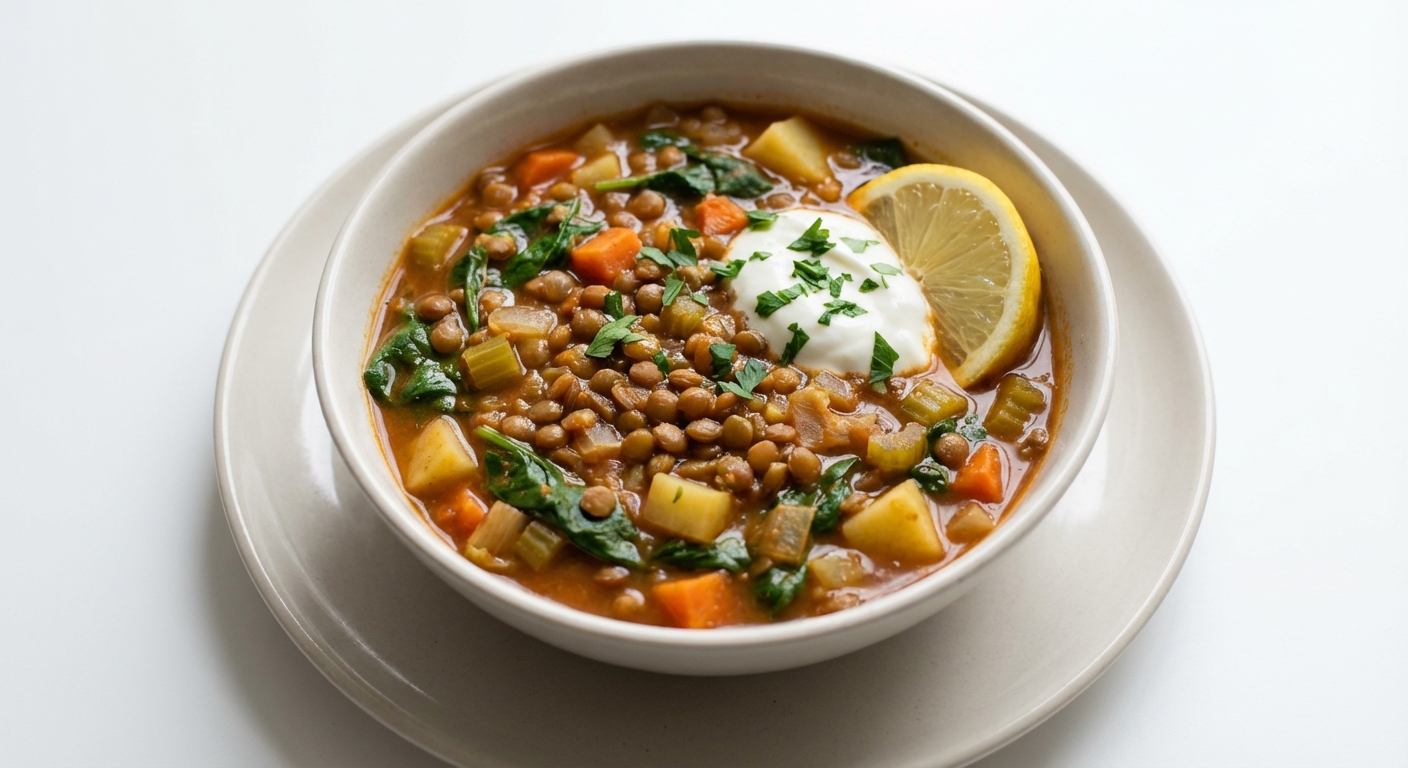 Rozgrzewająca Zupa z Soczewicy i Szpinaku