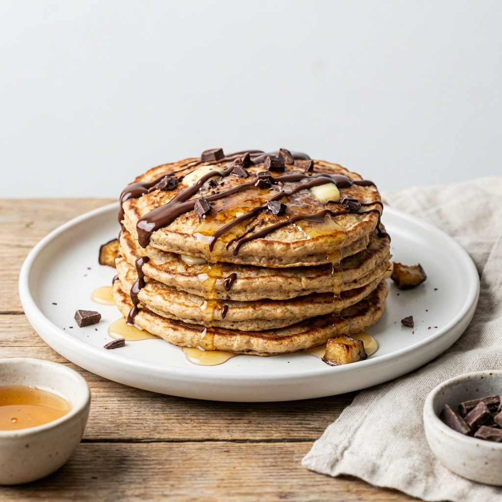 Owsiane Pancakes z Miodem i Czekoladą