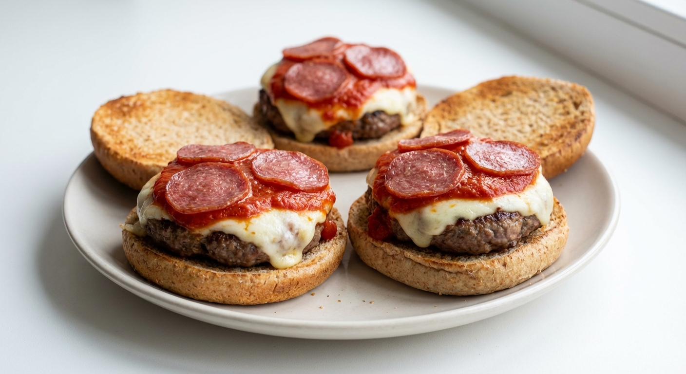 Pełnoziarniste Burgery Pizza z Wołowiną i Salami