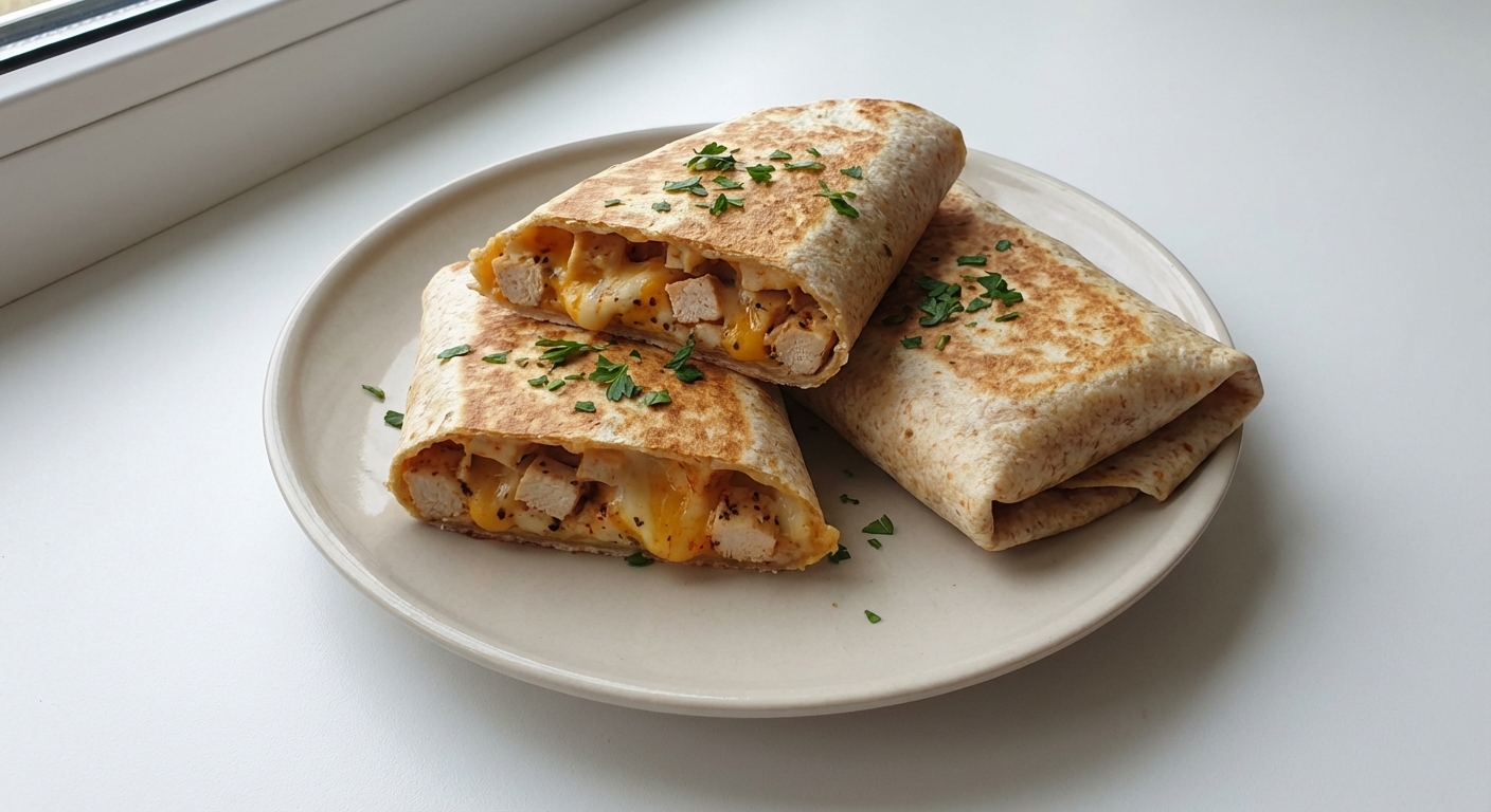Serowo-Czosnkowe Wrapy z Kurczakiem i Oregano