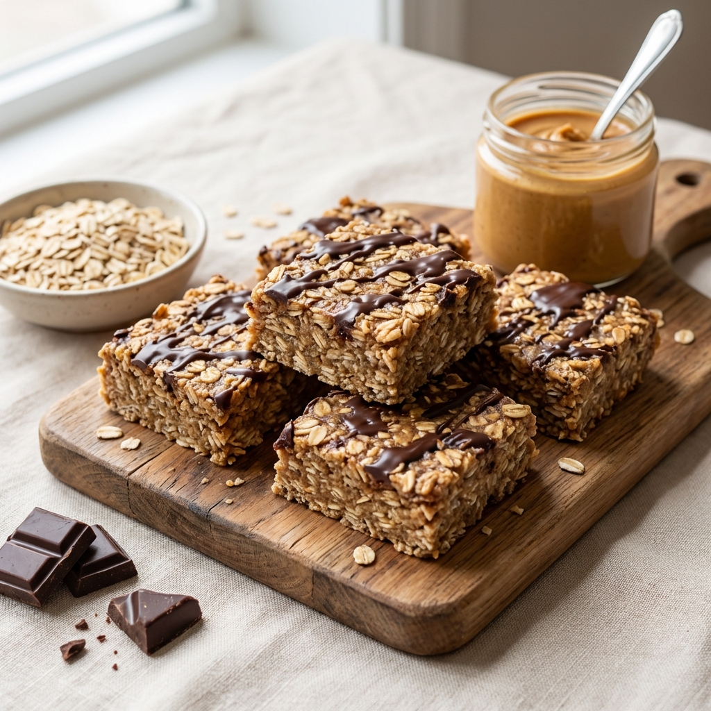 Owsiane Batony Białkowe z Masłem Orzechowym