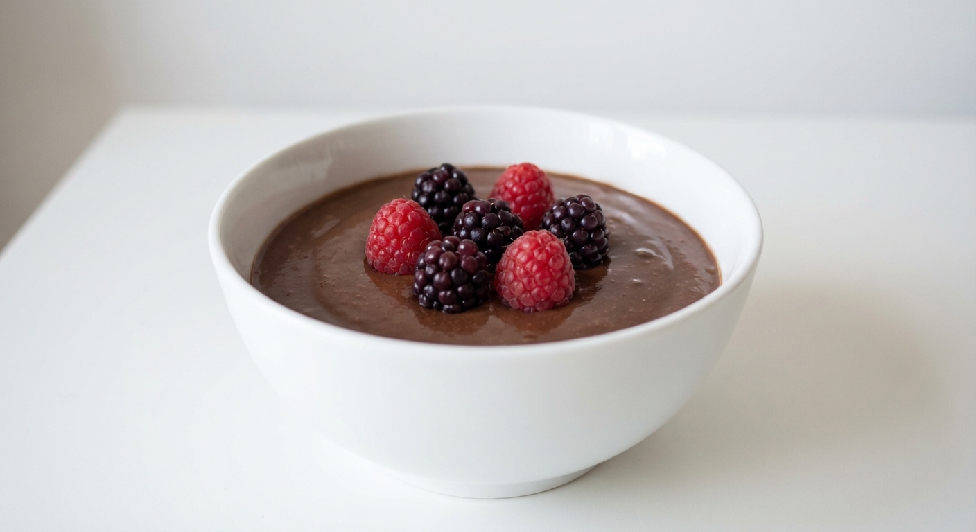 Białkowy Pudding z Jeżynami i Malinami