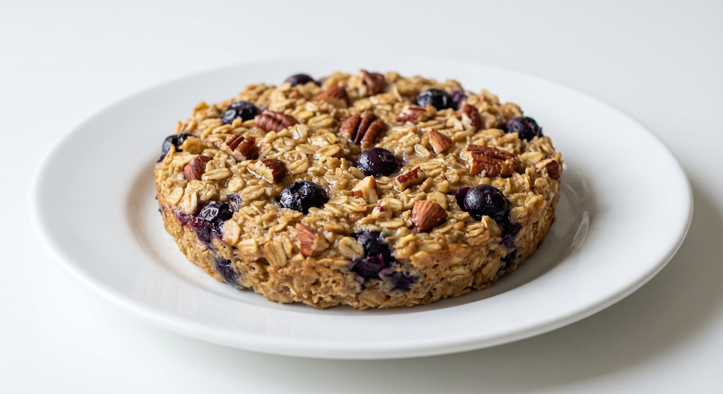 Pieczona Owsianka z Borówkami, Miodem i Orzechami