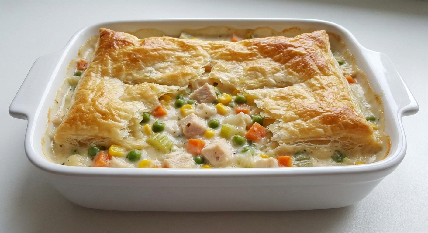 Zapiekanka z Kurczakiem, Groszkiem i Ciastem