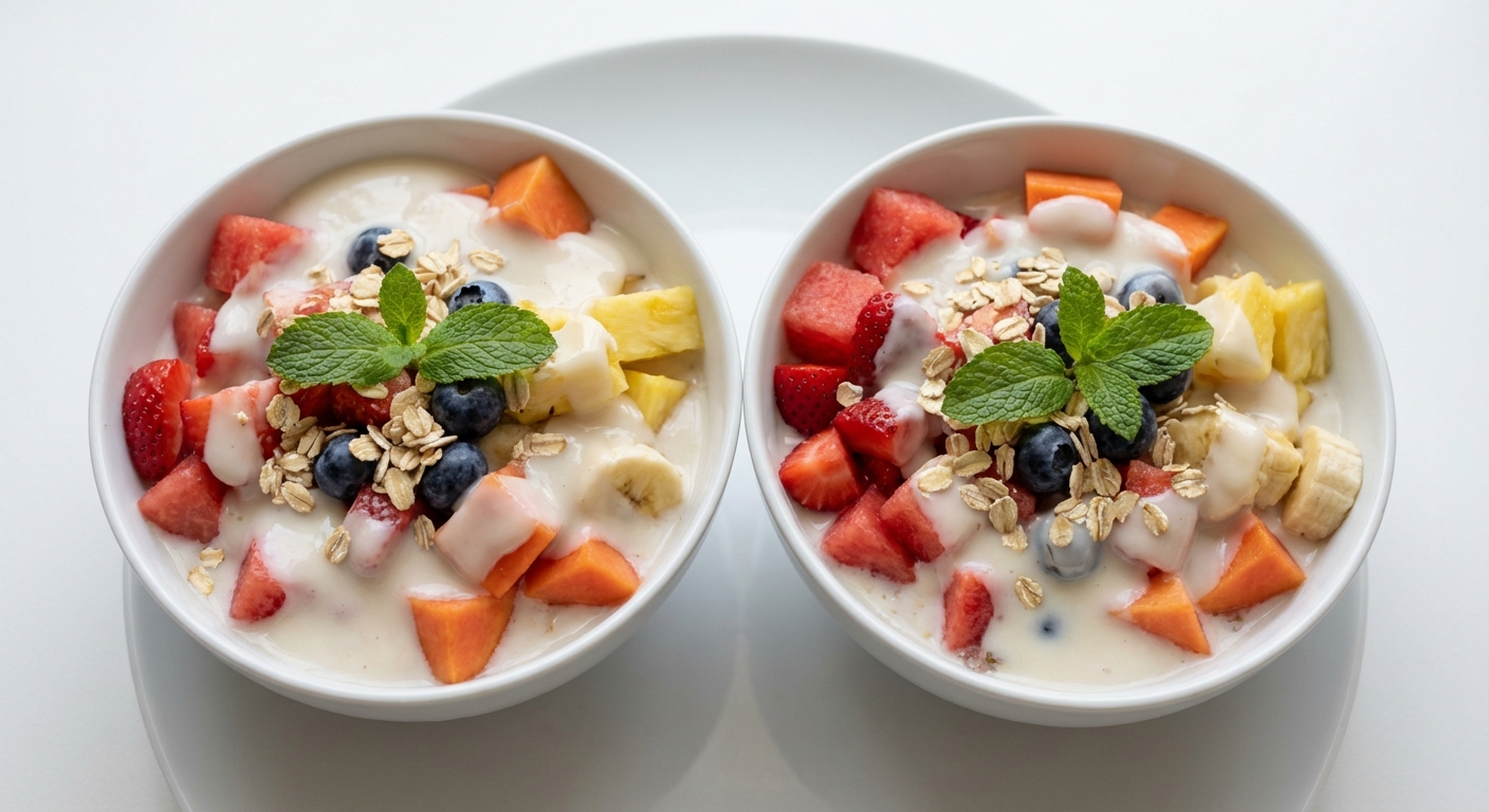 Owsiane Miseczki z Owocami i Jogurtem