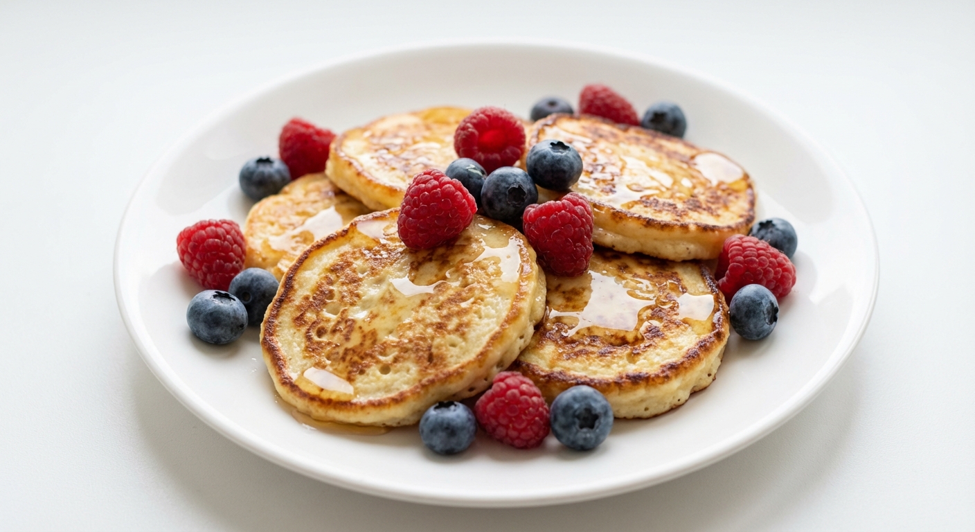 Twarogowe Placuszki z Miodem i Owocami