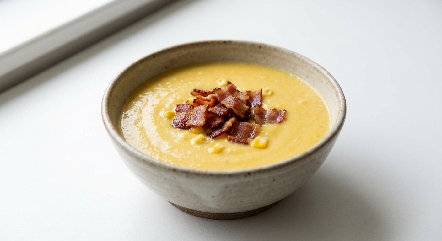 Kremowa Zupa Kukurydziana z Boczkiem