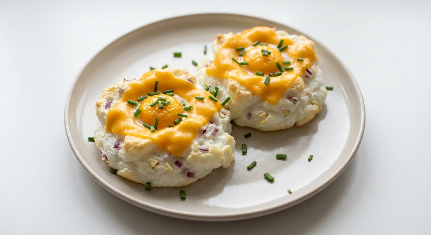 Jajeczne Chmurki z Cheddarem i Szczypiorkiem