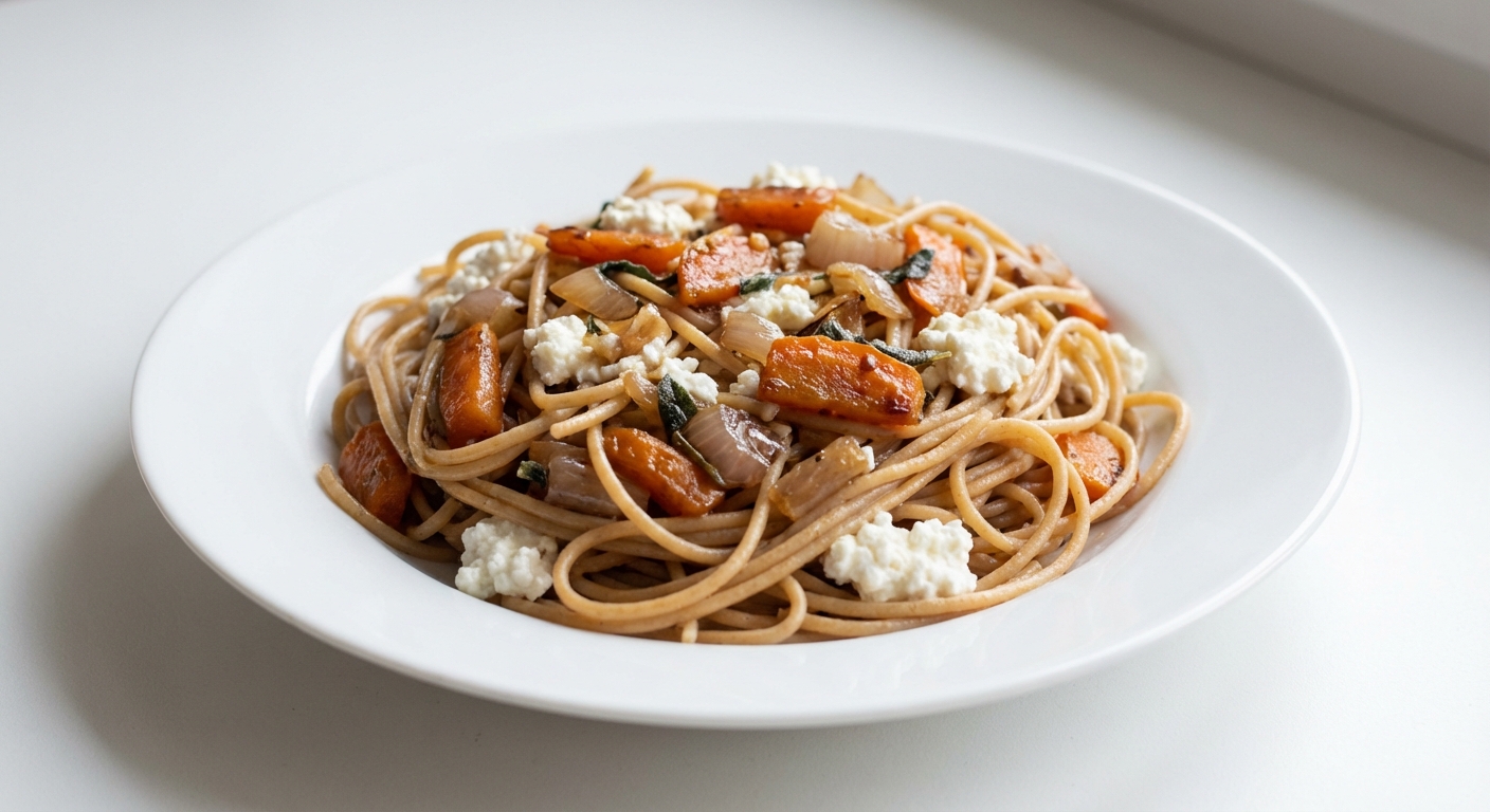 Makaron z Marchewką, Szałwią i Twarogiem