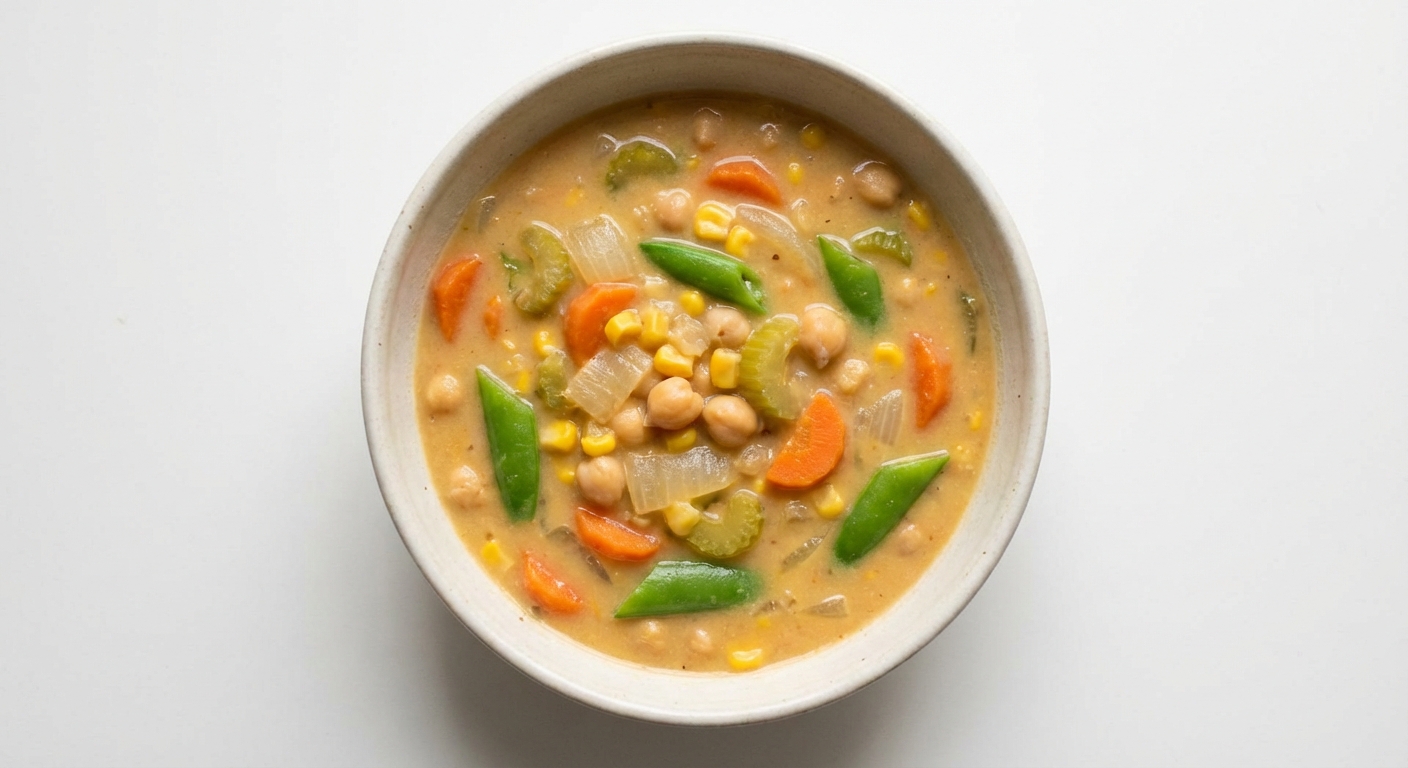 Kremowa zupa z ciecierzycy i kukurydzy