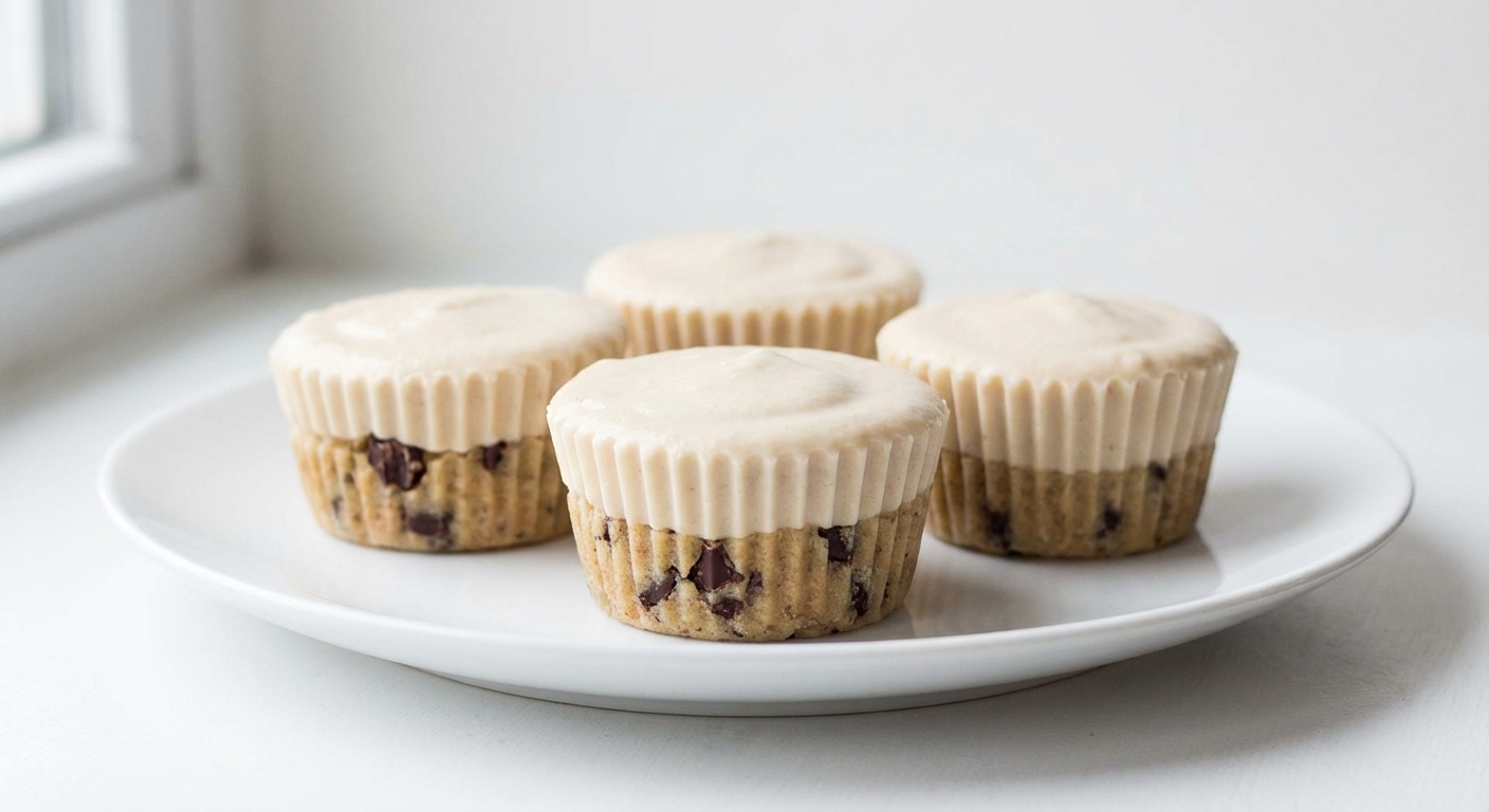 Mrożone babeczki z jogurtu, miodu i czekolady