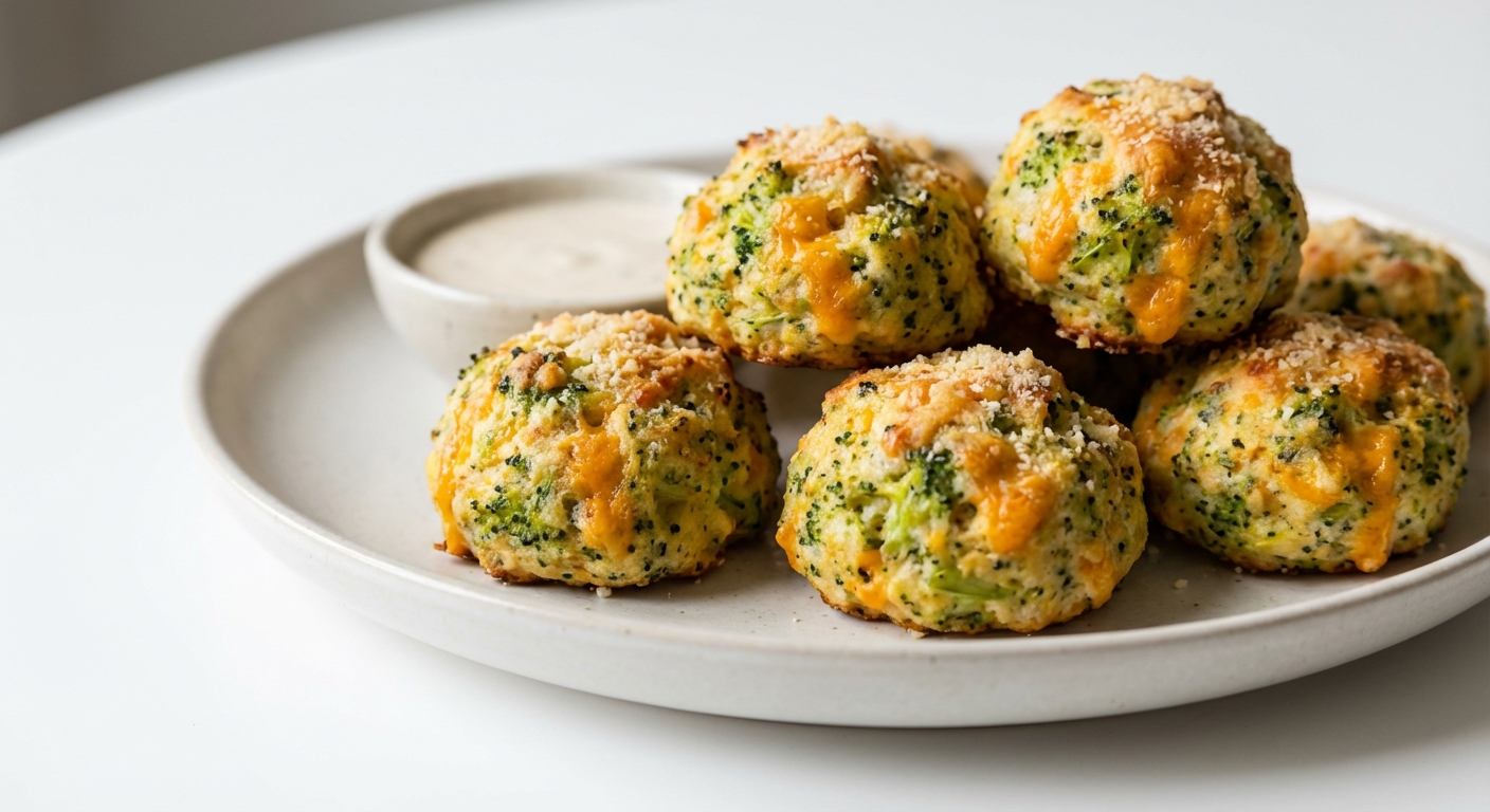 Brokułowe Kulki z Cheddarem i Parmezanem