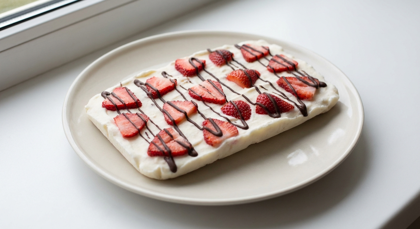 Mrożona tabliczka jogurtowa z truskawkami