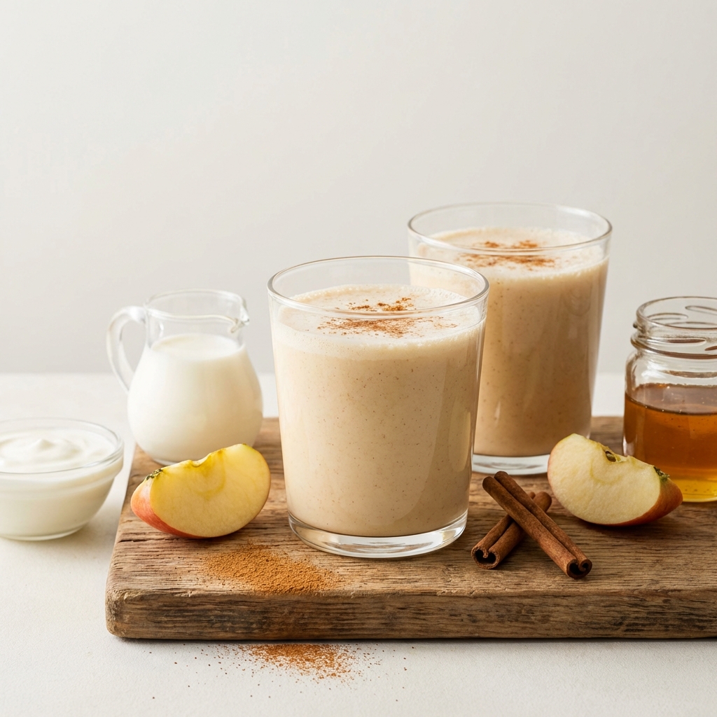 Jabłkowy koktajl z jogurtem i cynamonem