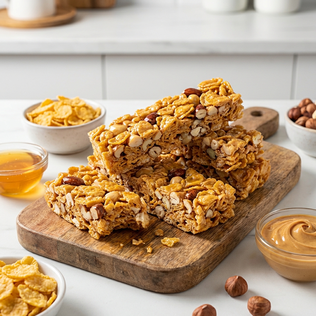 Batoniki z Płatków, Miodu i Orzechów