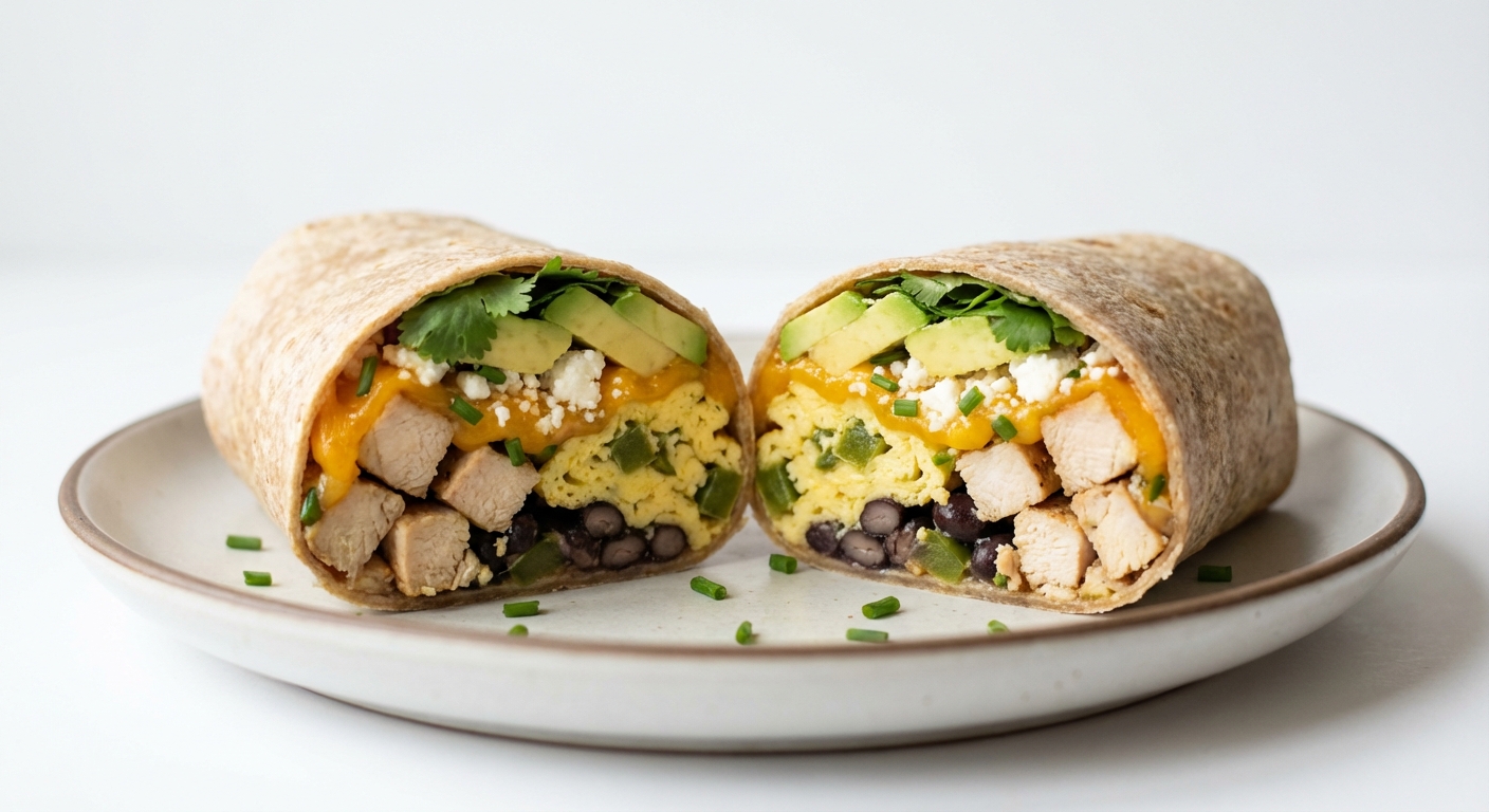 Burrito z Kurczakiem, Jajkiem i Awokado