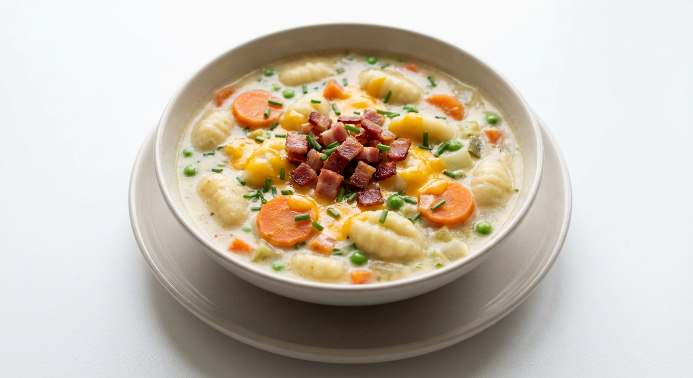 Zupa Gnocchi z Boczkiem i Cheddarem