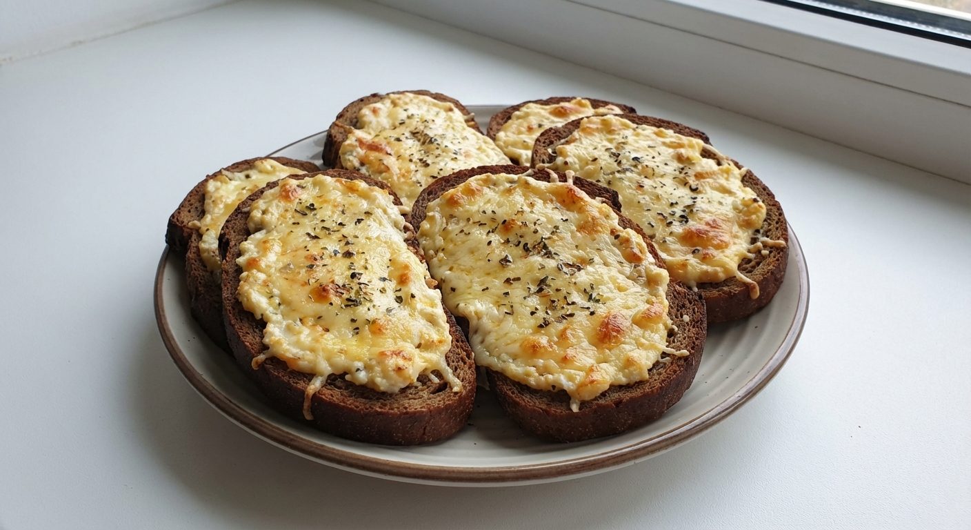 Żytnie grzanki z serami i ziołami