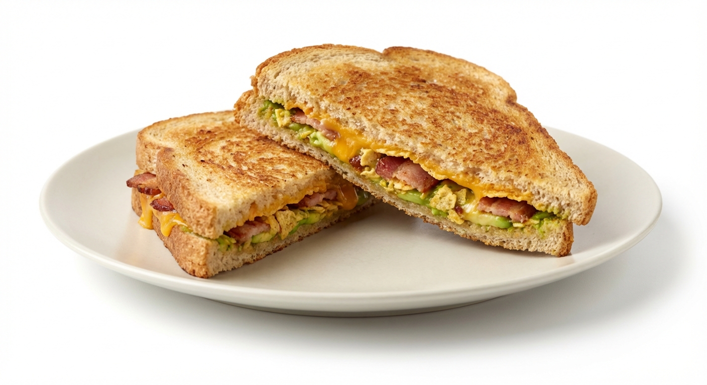 Żytnia kanapka z awokado i boczkiem