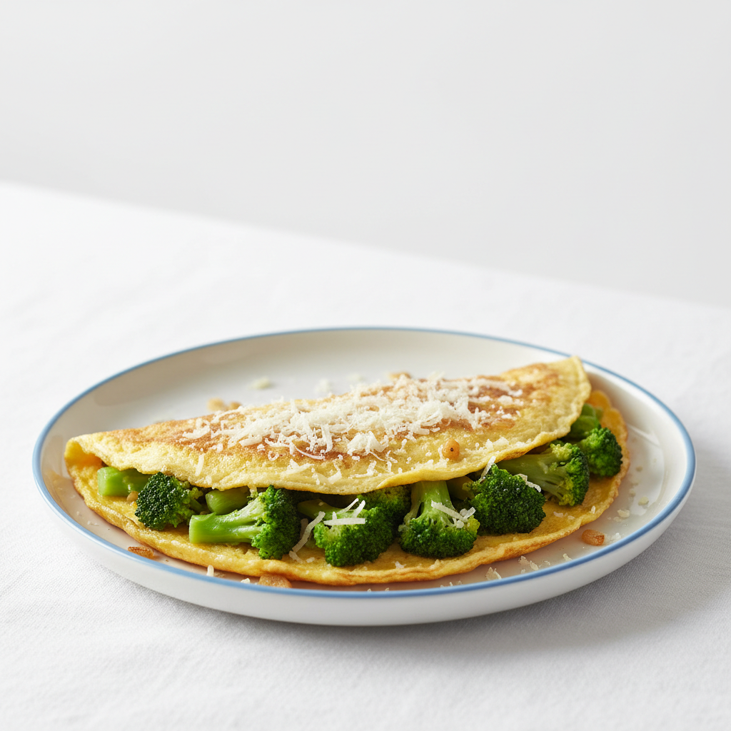 Omlet z brokułami i parmezanem