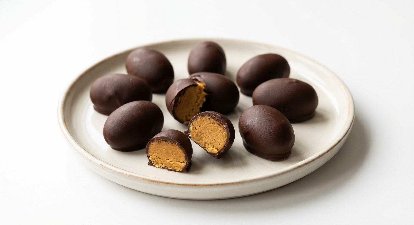 Czekoladowe Jajeczka z Masłem Orzechowym