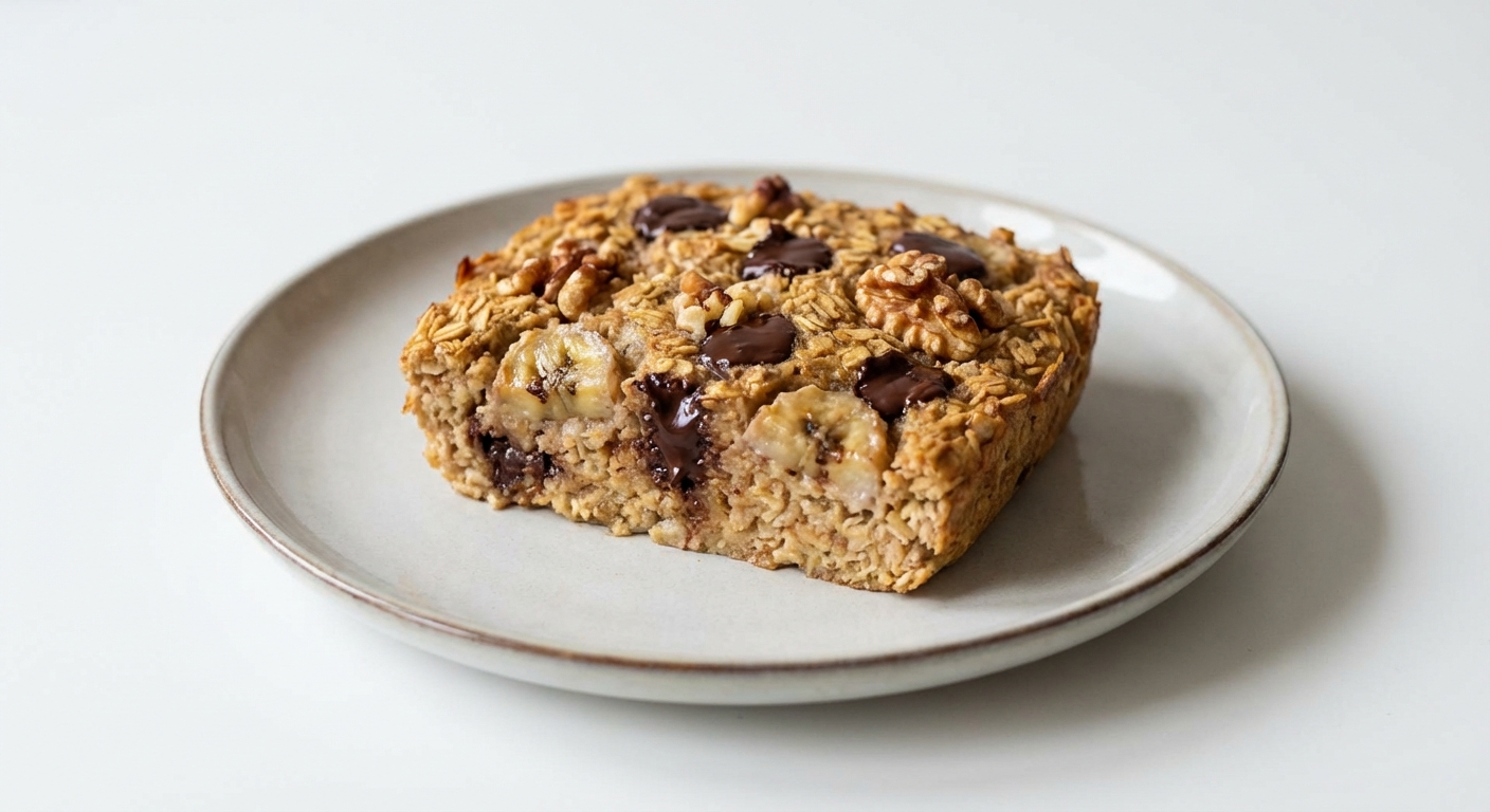 Bananowa Owsianka Pieczona z Orzechami i Czekoladą