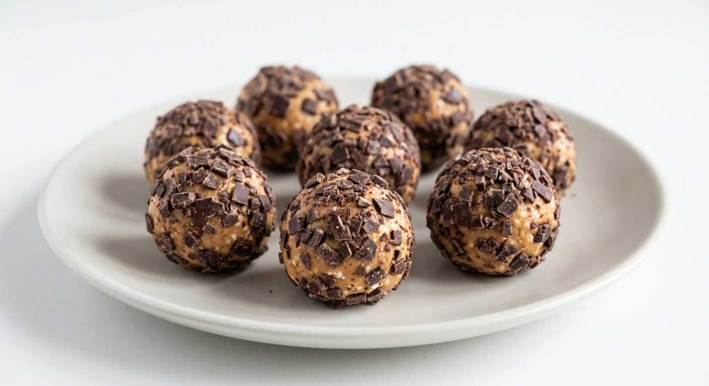 Twarogowe kulki z czekoladą i masłem orzechowym