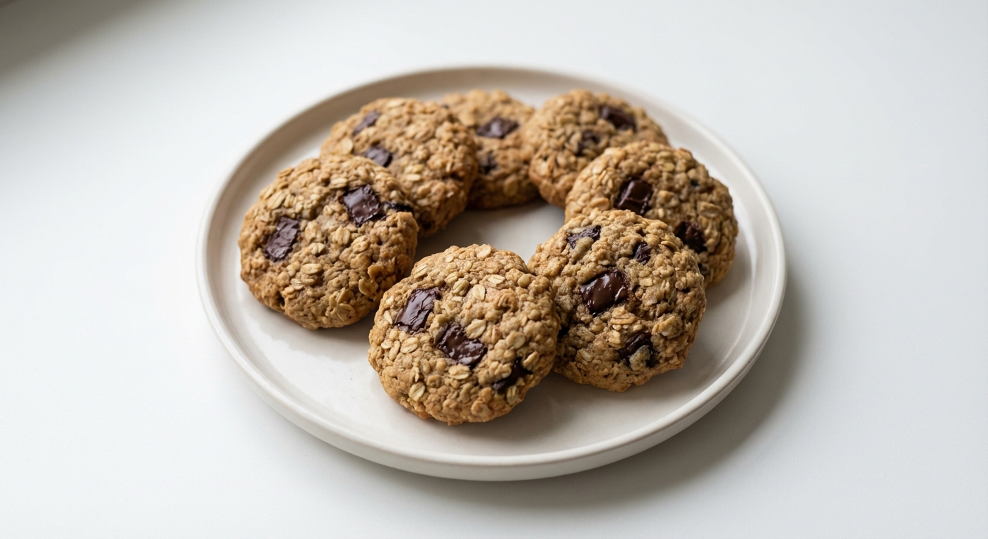 Bananowo-owsiane ciasteczka z czekoladą