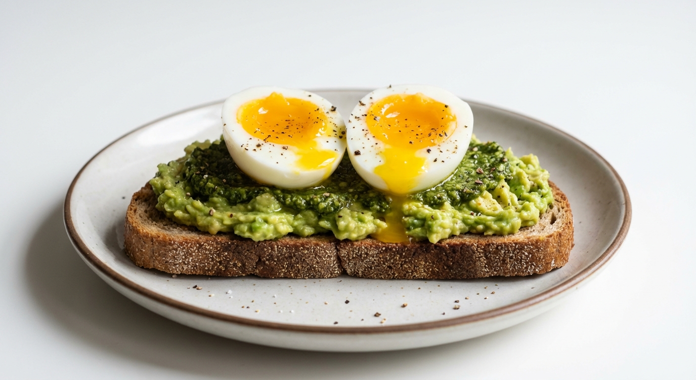 Żytni Tost z Jajkiem, Awokado i Bazylią