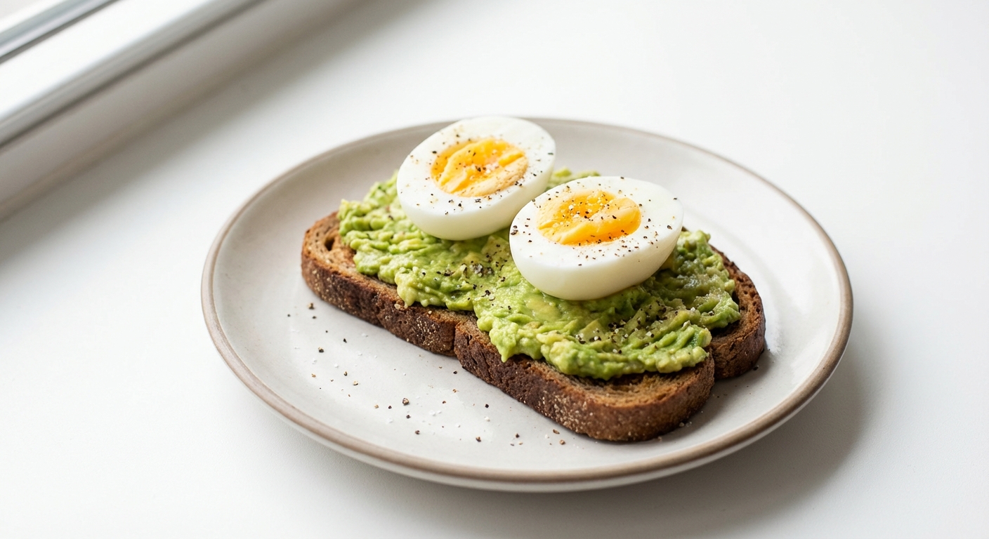 Żytnia kanapka z jajkiem i awokado
