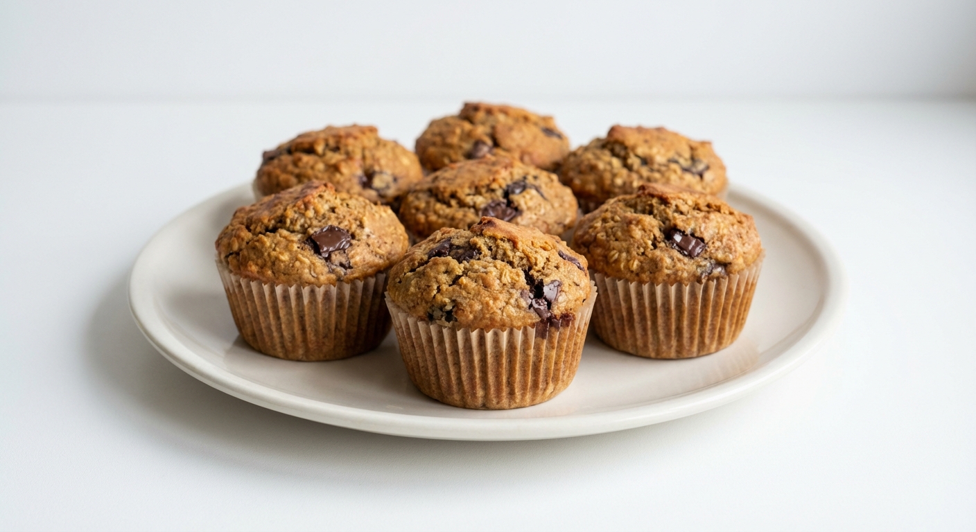 Owsiane Muffiny Czekoladowe z Miodem