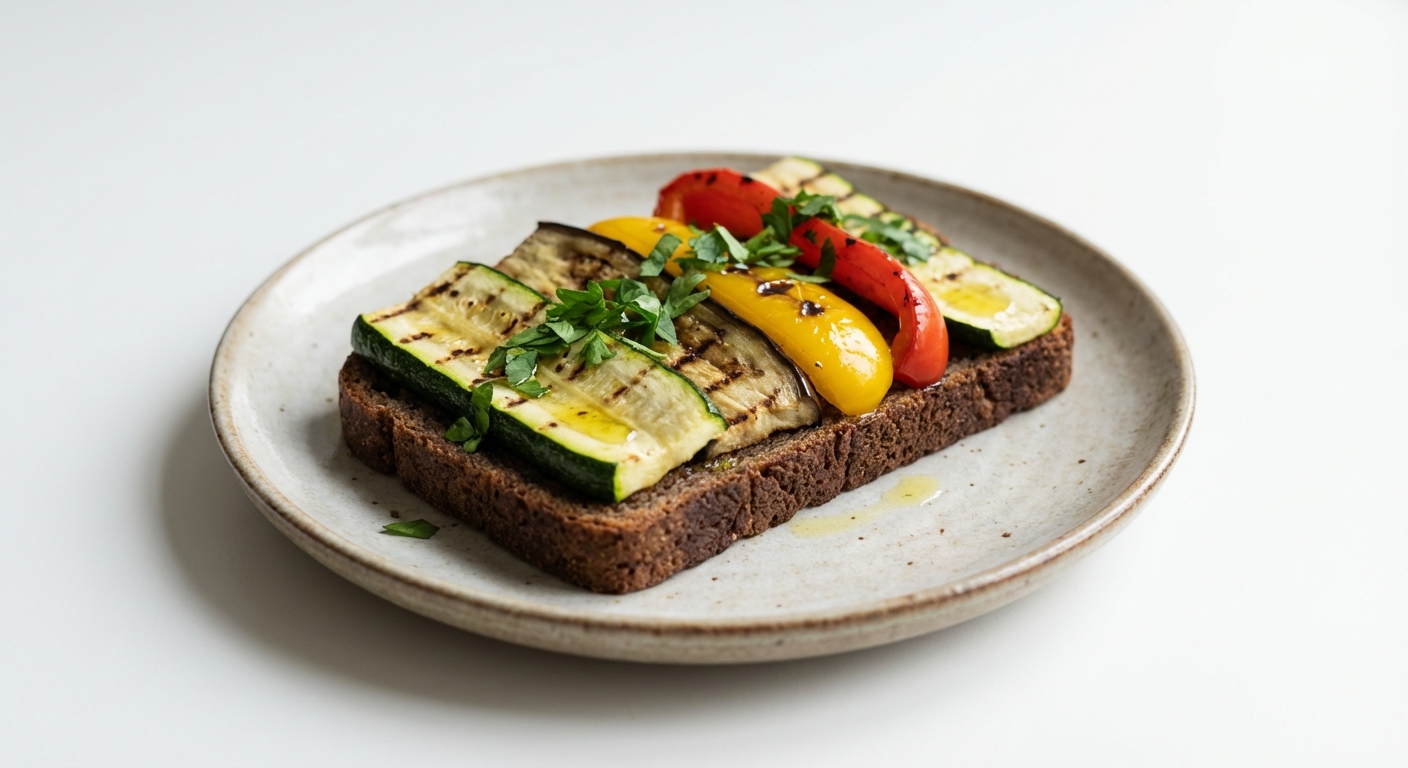 Żytnia kanapka z grillowanymi warzywami