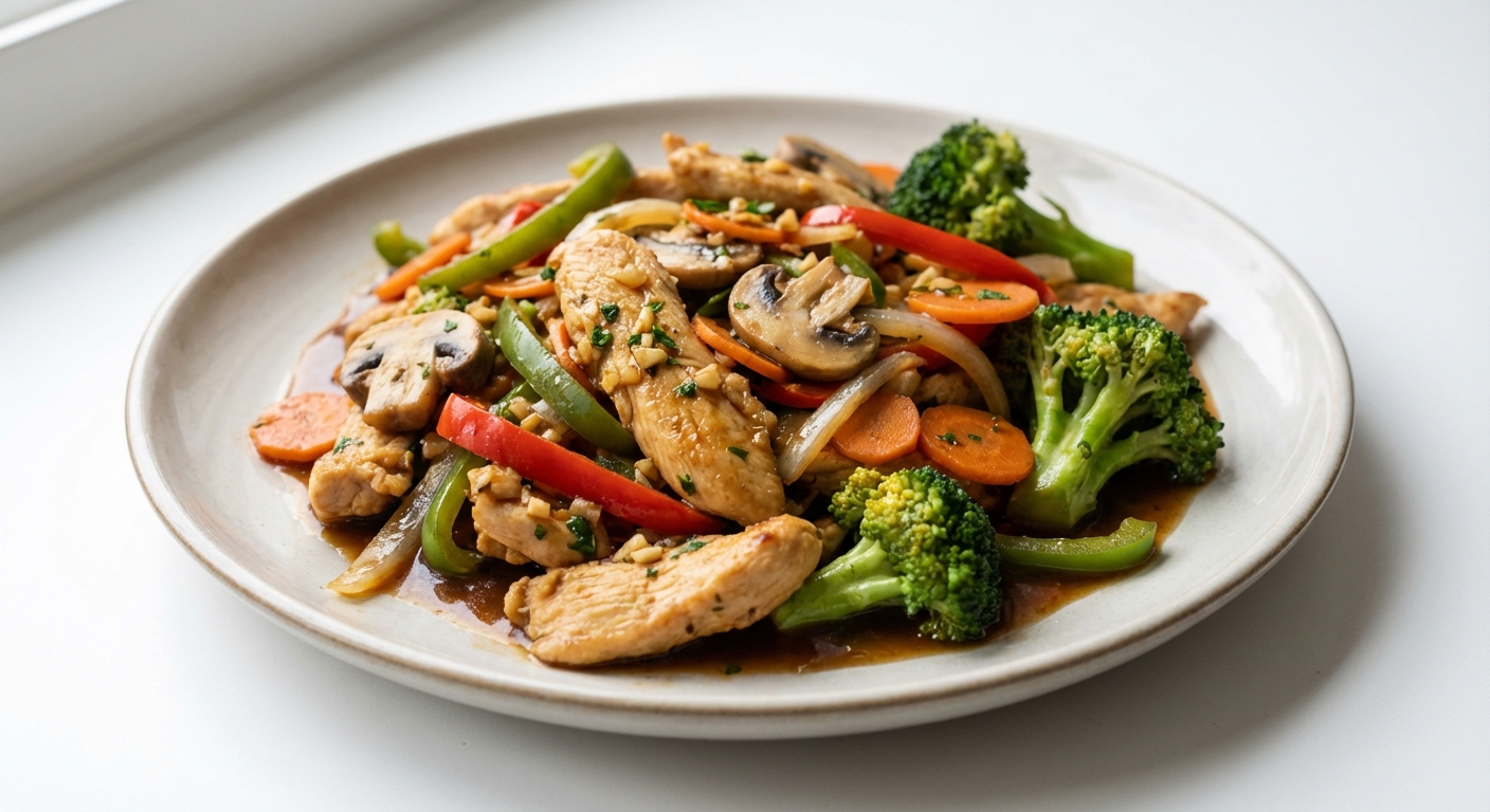 Kurczak Stir-Fry z Warzywami i Sosem