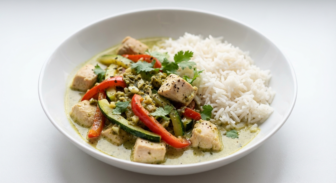 Zielone Curry z Kurczakiem i Warzywami