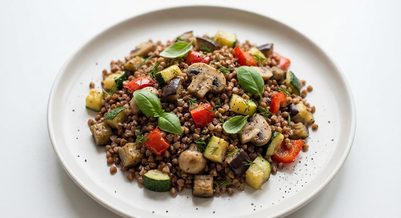 Kasza Gryczana z Warzywami i Bazylią