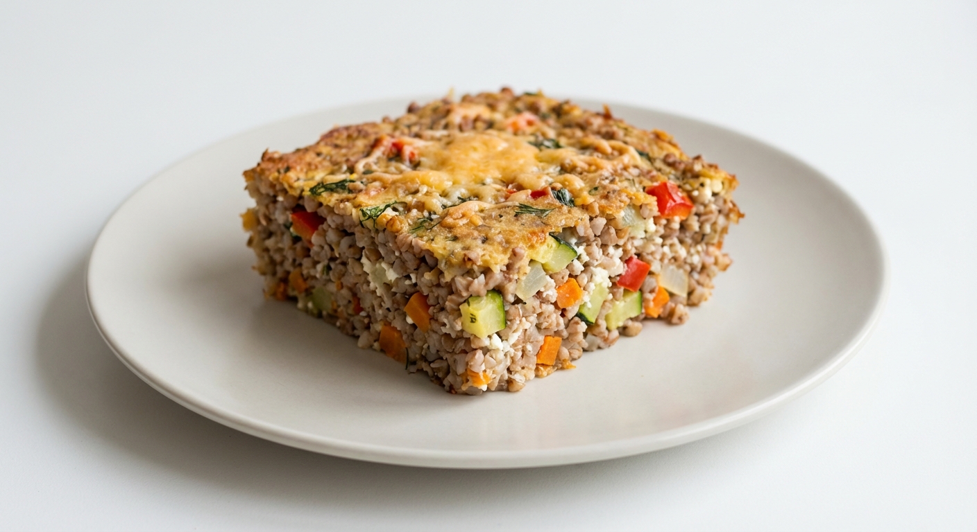 Gryczana Zapiekanka z Twarogiem i Warzywami