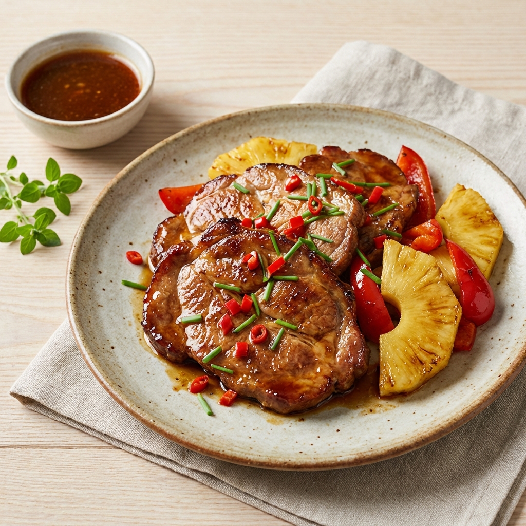 Karkówka w miodzie z ananasem