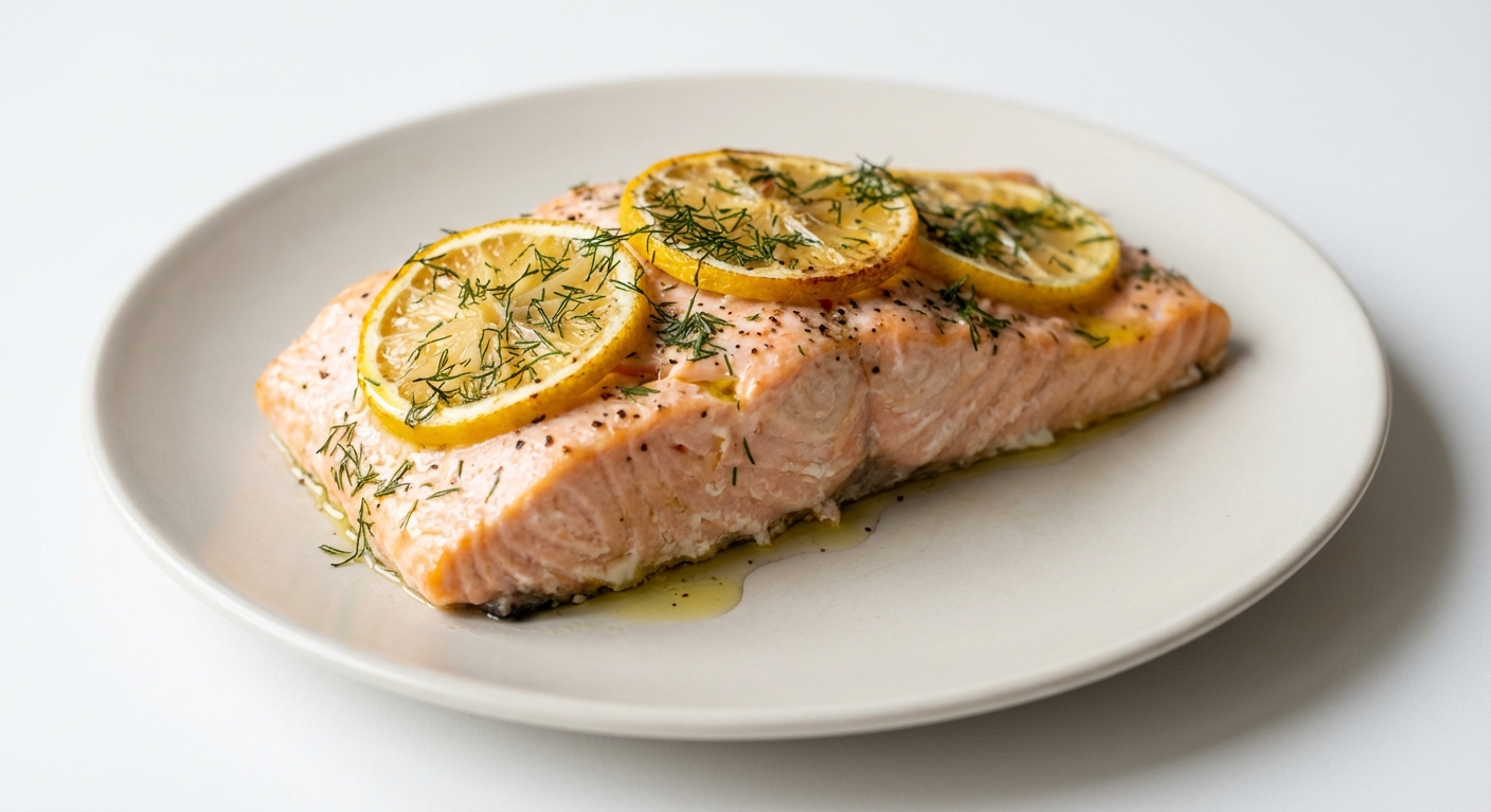 Pieczony łosoś z cytryną i koperkiem