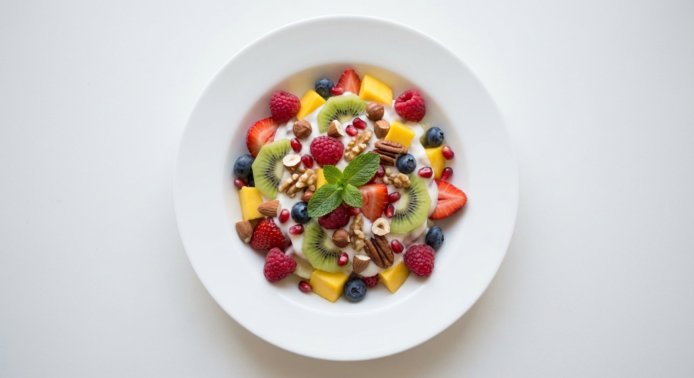 Sałatka z Owoców, Orzechów i Jogurtu