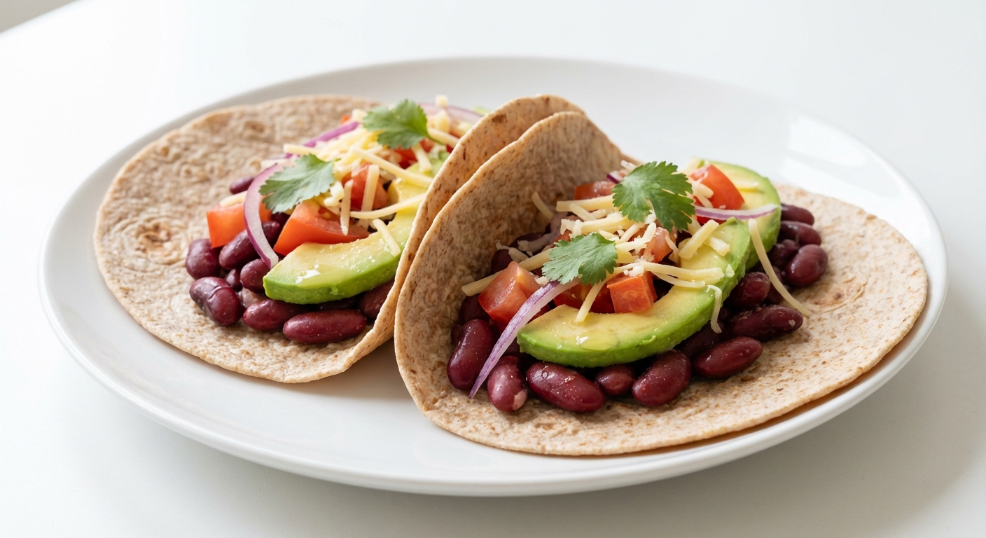 Tacos z Fasolą, Awokado i Goudą