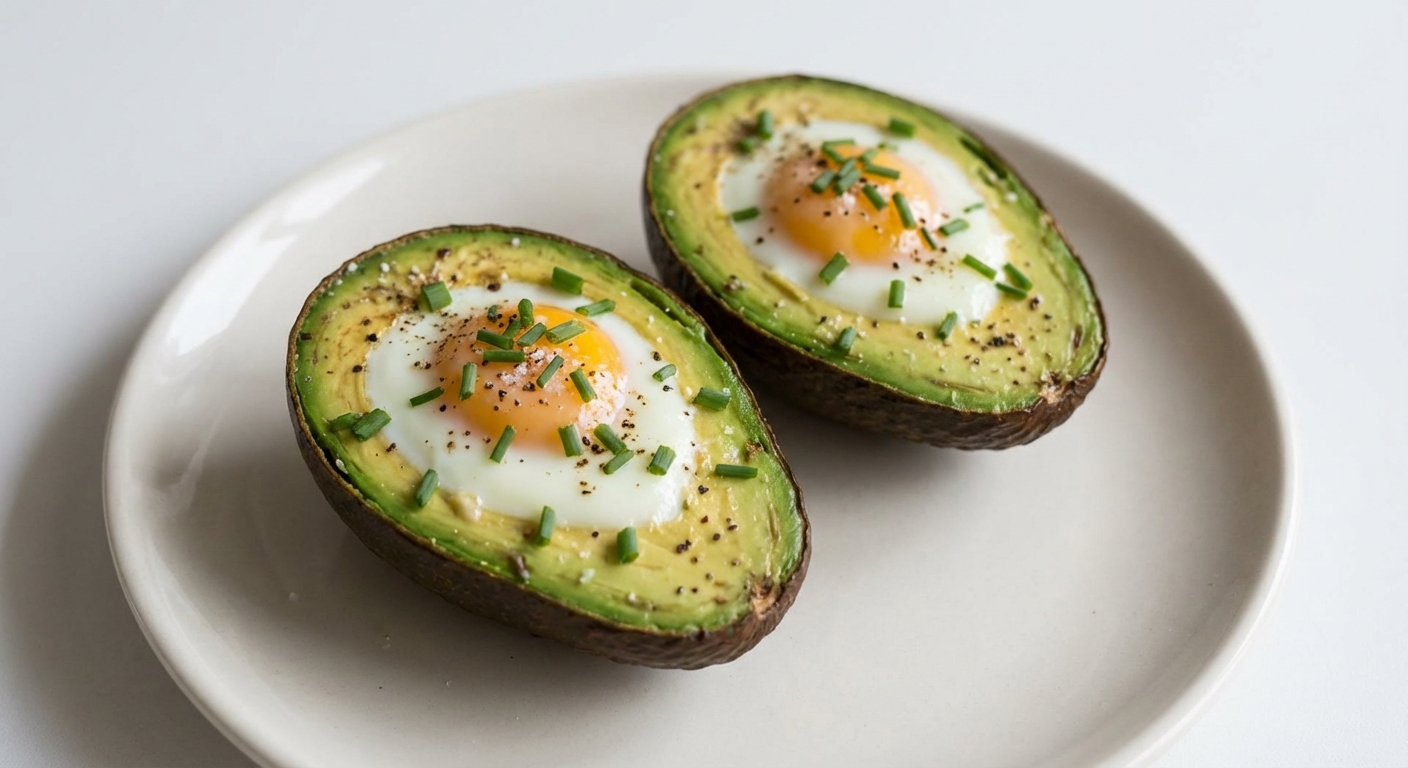 Awokado z Jajkiem Pieczone ze Szczypiorkiem